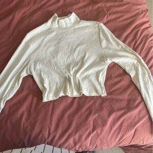 Forever 21 Cream Cropped Turtleneck